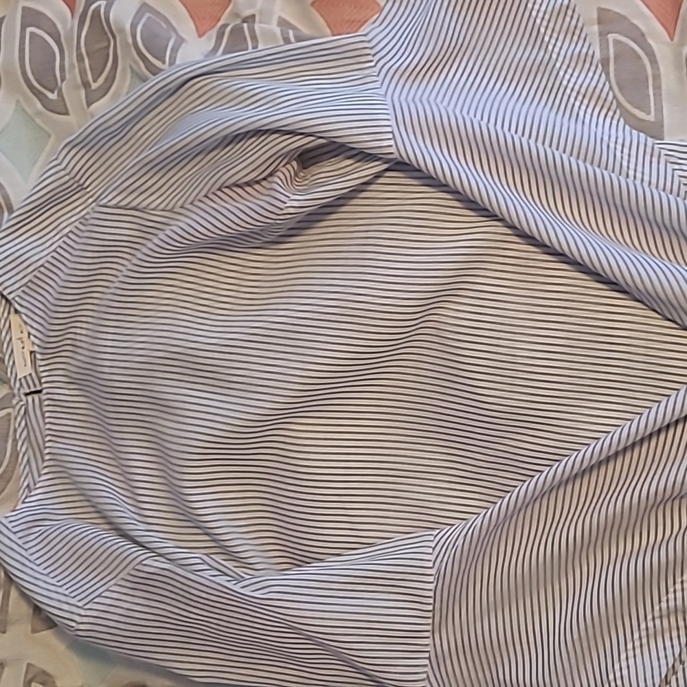 Grey striped blouse size Medium